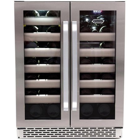 Whynter Seamless Stainless Steel Door Dual Zone Built-in Wine Refrigerator BWR-401DS